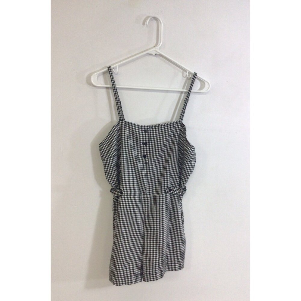 Lark & Wolff Plaid Preppy Jumpsuit Sleeveless Womens Medium